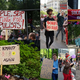 Protesters in Brussels rally against President Trump during his visit to the city Wednesday to attend the NATO summit. (Miguel Discart/Creative Commons)
